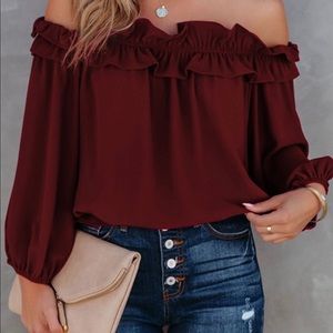 Off The Shoulder Ruffle Top